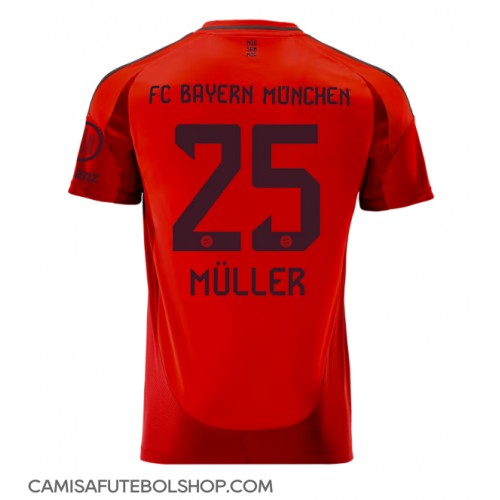 Camisa de time de futebol Bayern Munich Thomas Muller #25 Replicas 1º Equipamento 2024-25 Manga Curta